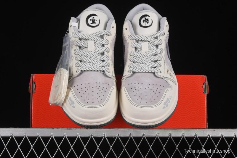 Nike Air Jordan 1 Low Retro Basketball Shoes Custom Black Myth Wukong Design - SJ9950-041