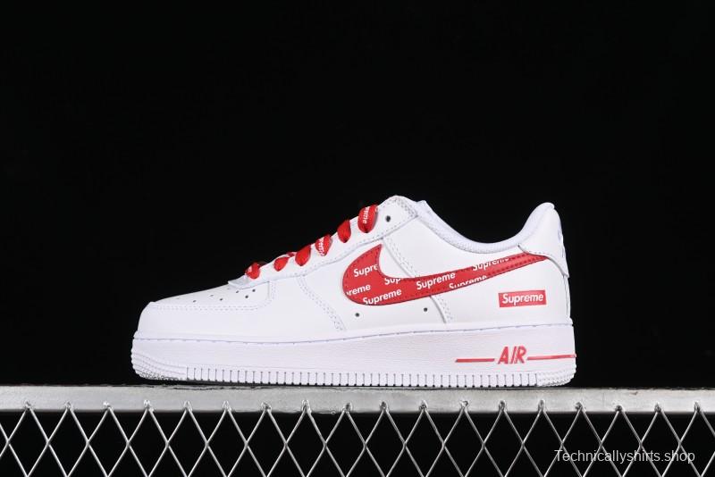 Supreme x Nike Air Force 1 '07 Low Casual Sneakers with Full-Length Air Solo Cushion - CU9225-010