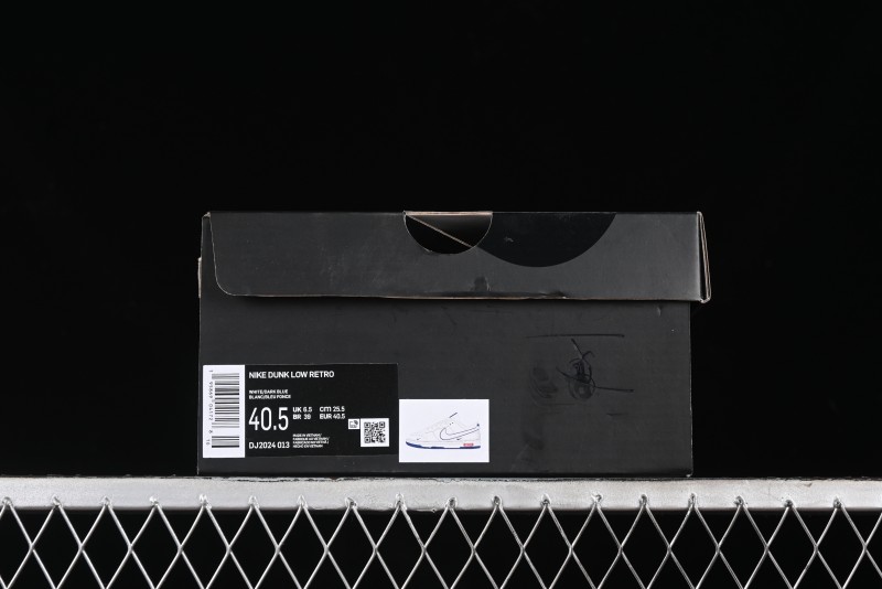 Nike SB Dunk Low Supreme Collaboration - Off White Navy Swoosh Anniversary Custom Low-Top Casual Skate Shoes - DJ2024-013
