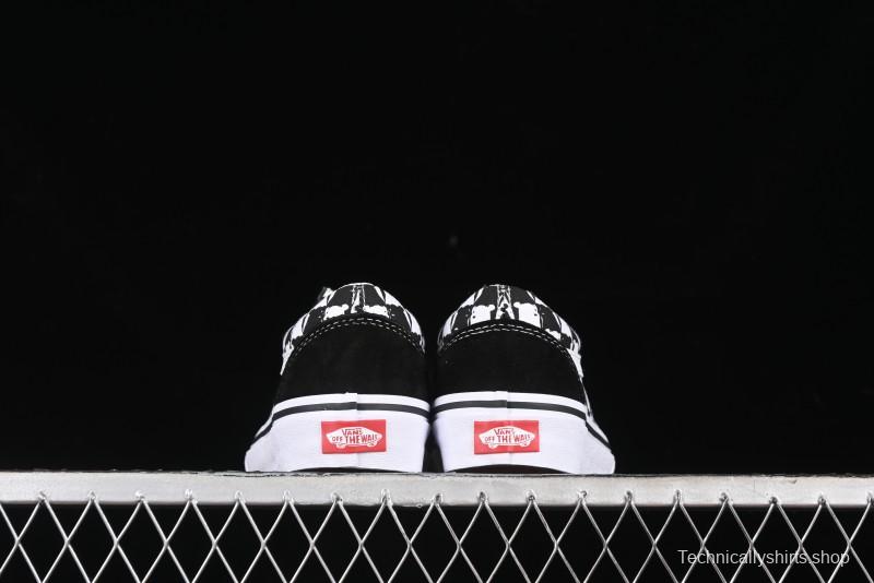 Vans Old Skool Checkerboard Bear Comfortable Slip-Resistant Cushioned Casual Vulcanized Sneakers - VN000D3CG03