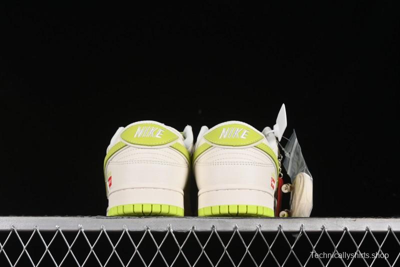 Nike SB Dunk Low Supreme Stone Island Collaboration - Fluorescent Beige Anniversary High-End Custom Low-Top Casual Skate Shoes - BB9866-005