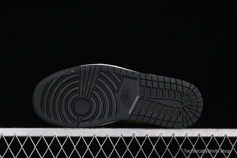 Nike Air Jordan 1 Low AJ1 Black White Gold Hook Basketball Shoes - 553558-172