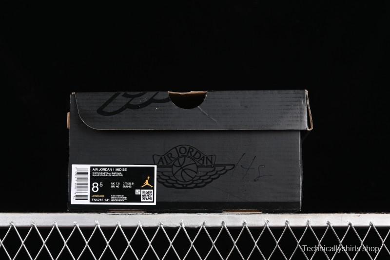 Nike Air Jordan 1 Mid Basketball Shoes Industrial Blue - FN5215-141