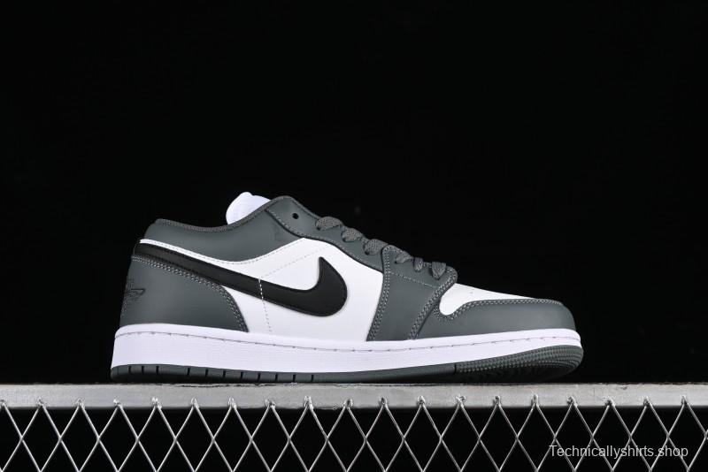Nike Air Jordan 1 Low AJ1 Black Grey Low-Top Lifestyle Basketball Shoes - 553560-152