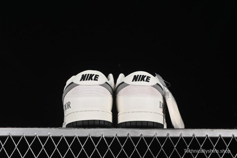 Nike SB Dunk Low Dior Collection - Beige Grey Black Swoosh Anniversary High-End Custom Low-Top Casual Skate Shoes - XD6188-041