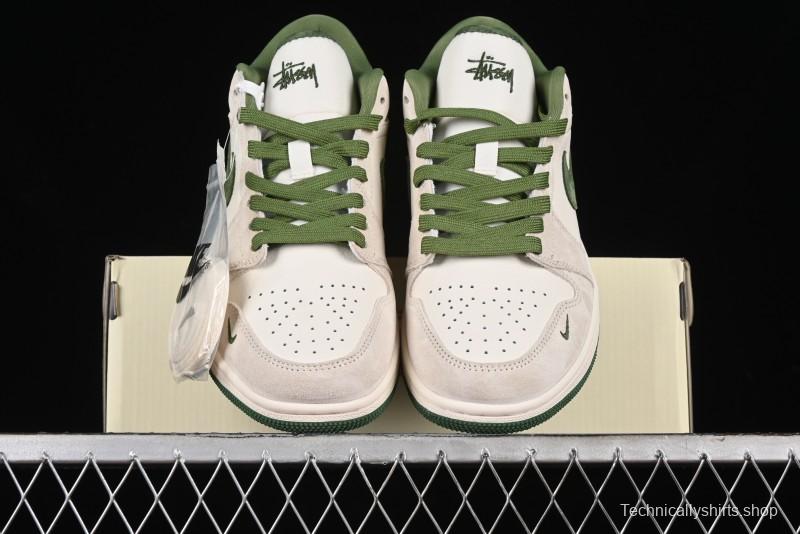 Nike Air Jordan 1 Low Stussy Collaboration Retro Basketball Shoes - DM5688-102