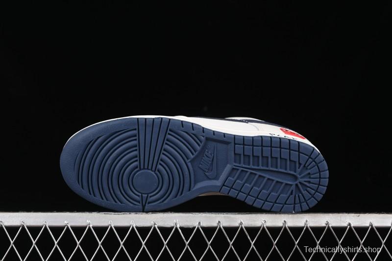 Nike SB Dunk Low Comme des Garcons Collaboration - Off-White Blue Swoosh Anniversary Custom Low-Top Casual Sneakers - KK1888-008