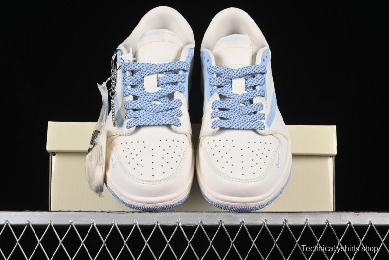 Nike Travis Scott x Fragment Design x Air Jordan 1 Low OG SP AJ1 Stone Island Collaboration - BB6588-105