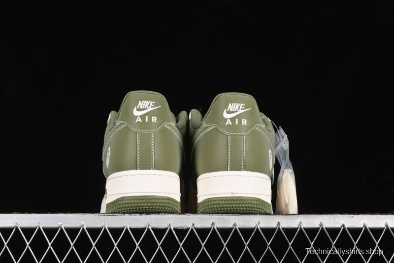 Nike Air Force 1 '07 Low Bape Collaboration - Dark Green Grey Low Top Casual Sneakers BB6566-205