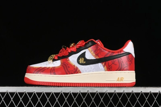 Nike Air Force 1 '07 Low Custom Wedding Sneakers with Chinese Style Elements - FN7439-133
