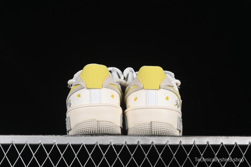 Nike Air Force 1 Fontanka Custom Graffiti Low-Top Casual Sneakers with Deconstructed Dual Laces - DV6984-001