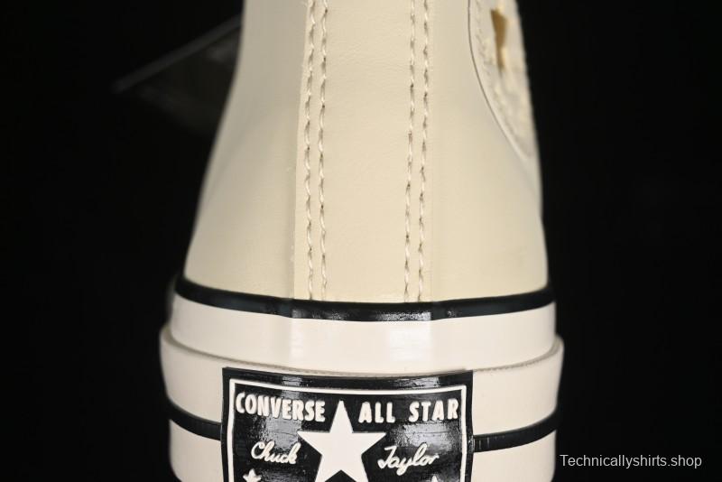 Converse Chuck 1970s Winter Waterproof Leather High-Top Sneakers with Gold Eyelets and Fleece Lining - A12443C