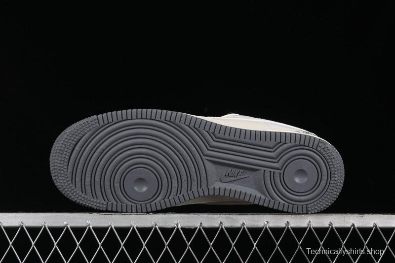 Nike Air Force 1 '07 Low Stussy Collaboration - Light Grey Double Swoosh Casual Sneakers - XZ6188-012