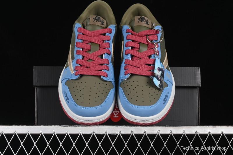 Nike Travis Scott x Fragment Design x Air Jordan 1 Low OG SP AJ1 Low Top Casual Sneakers - CH6336-015
