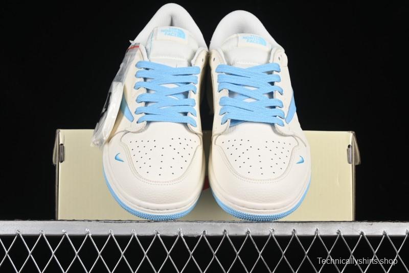 Nike Travis Scott x Fragment Design x Air Jordan 1 Low OG SP AJ1 Supreme North Face Collaboration - DIY1688-002