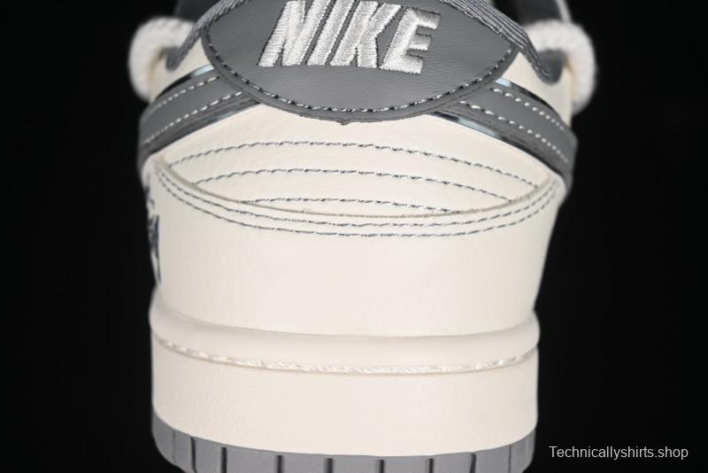 Nike SB Dunk Low Stussy Bandana Grey Check Anniversary Custom Low-Top Casual Skate Shoes - SJ2068-310