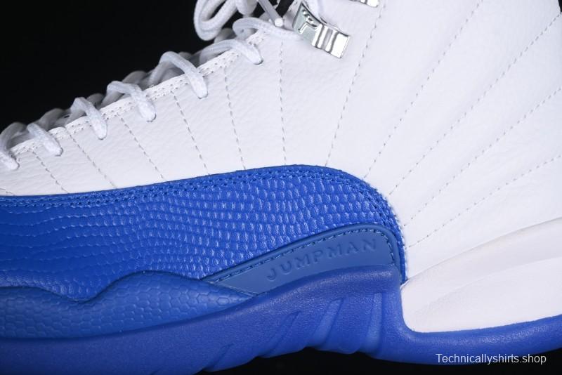Nike Air Jordan 12 Retro Basketball Shoes in White and Blue - CT8013-140