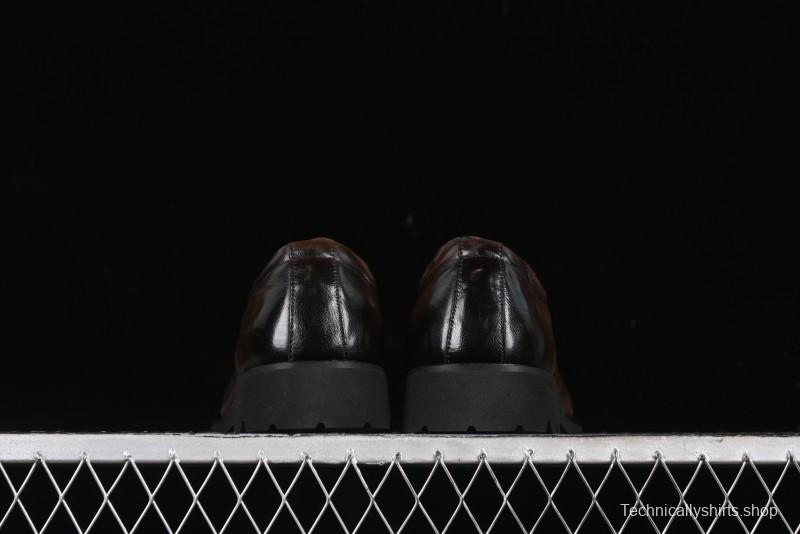 ECCO Block Derby Round Toe Genuine Leather Brogue Dress Shoes - 63667201002