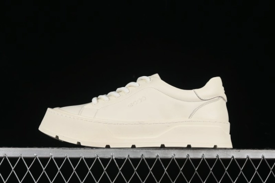 ECCO Street Light Series Autumn Platform Round Toe Versatile Casual White Sneakers 63311901002