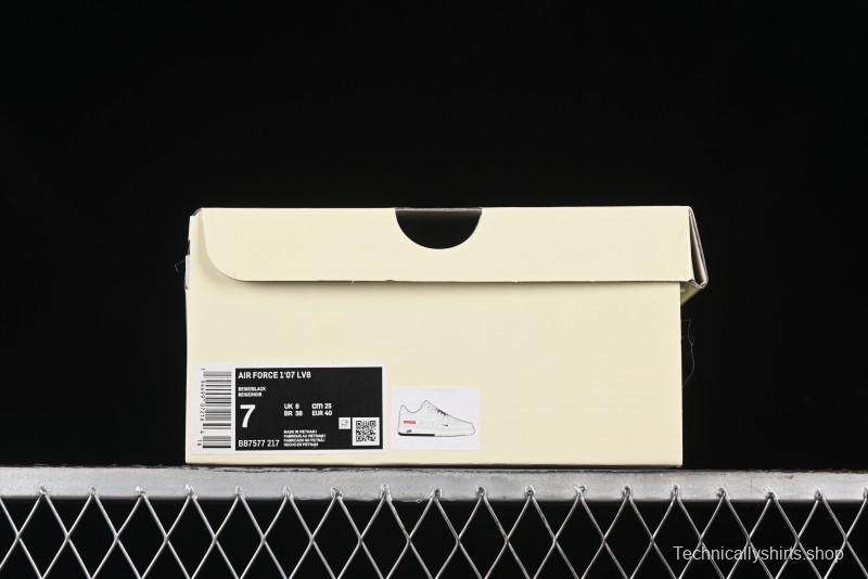 Nike Air Force 1 '07 Low Supreme Collaboration - White Black Two-Tone Low-Top Casual Sneakers - BB7577-217