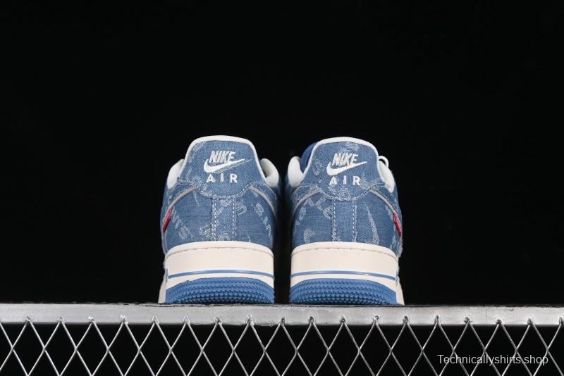 Nike Air Force 1 '07 Low Levi's Denim Collaboration - Light Blue Denim Low-Top Casual Sneakers - SJ6698-003
