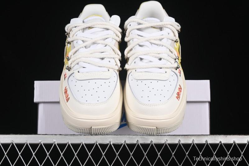 Nike Air Force 1 Fontanka Custom Graffiti Low-Top Casual Sneakers with Deconstructed Dual Laces - DV6984-001