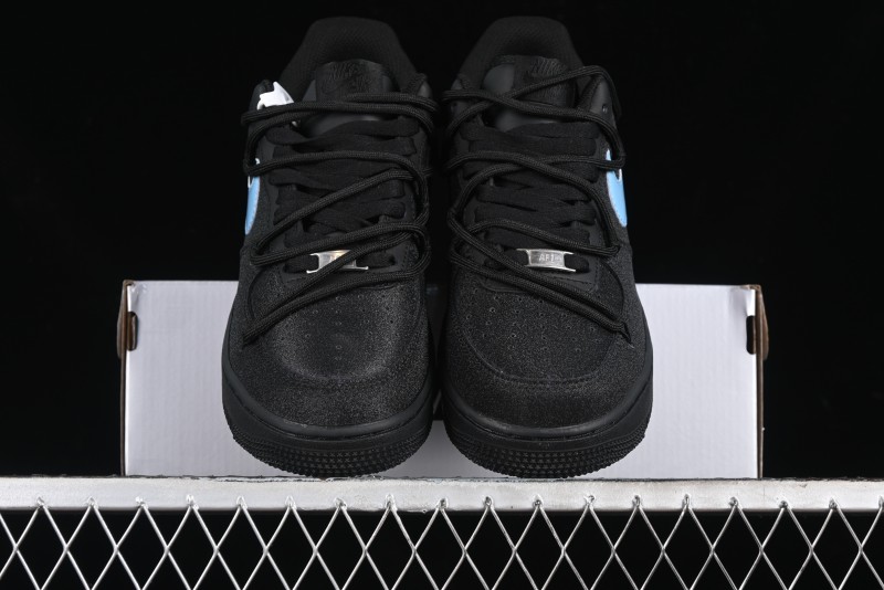 Nike Air Force 1 '07 Low Cleanfit Custom Official Bestseller Black Blue Starry Sky Full Diamond Casual Sneakers - ZH0316-042