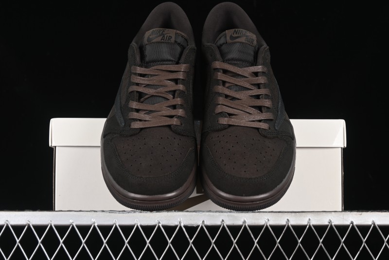 Nike Travis Scott x Air Jordan 1 Low OG AJ1 Collaboration Reverse Swoosh Sneakers - DM7866-202