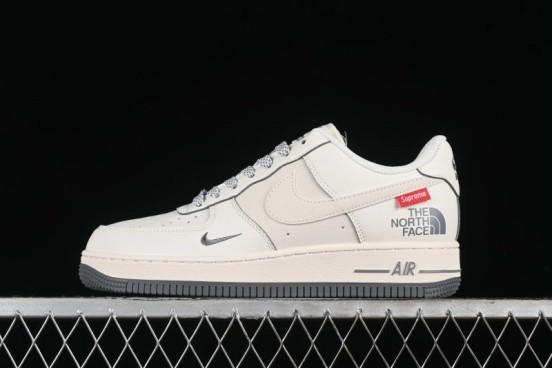 Nike Air Force 1 '07 Low Supreme The North Face Collaboration - Beige Grey Low-Top Casual Sneakers - XZ1996-710