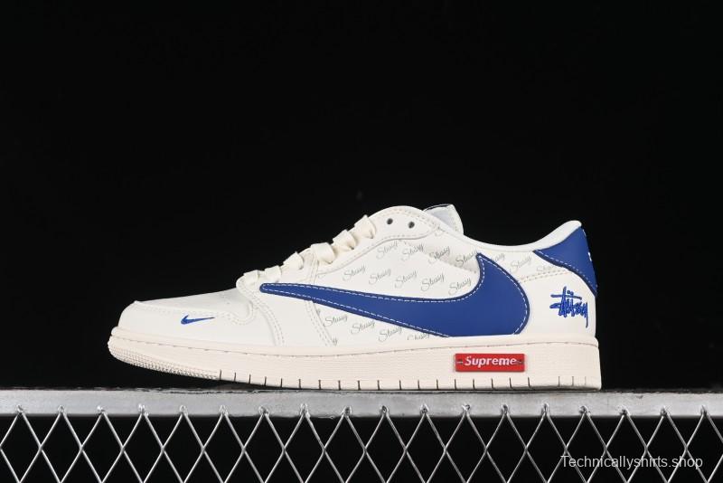Nike Travis Scott x Fragment Design x Air Jordan 1 Low OG SP AJ1 Retro Sneakers - SJ2068-117