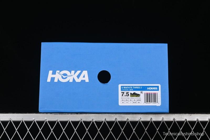 Hoka Mafate Three 2 Ultra-Lightweight Cushioned Trail Running Shoes with Vibram Outsole - 1141572 BHK