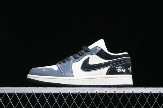 Nike Air Jordan 1 Low Stussy Collaboration Retro Basketball Shoes - XX3318-505