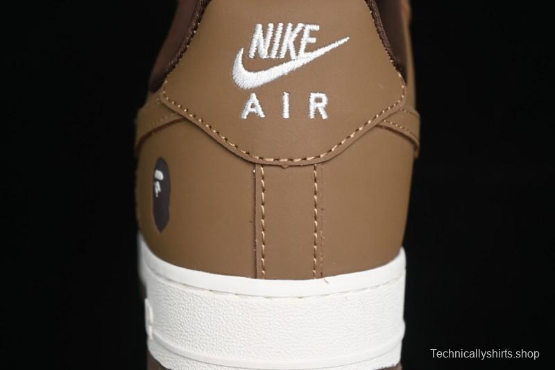 Nike Air Force 1 '07 Low Bape Collaboration - Brown Violent Bear Casual Sneakers - DF0188-013