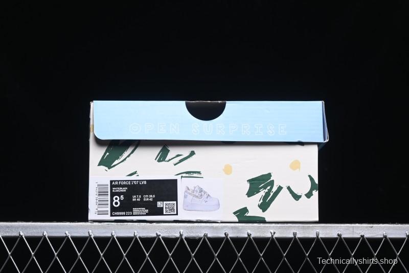 Nike Air Force 1 '07 Low Casual Sneakers with Valentines Day Theme and Blue Bow Detail - CH9999-223