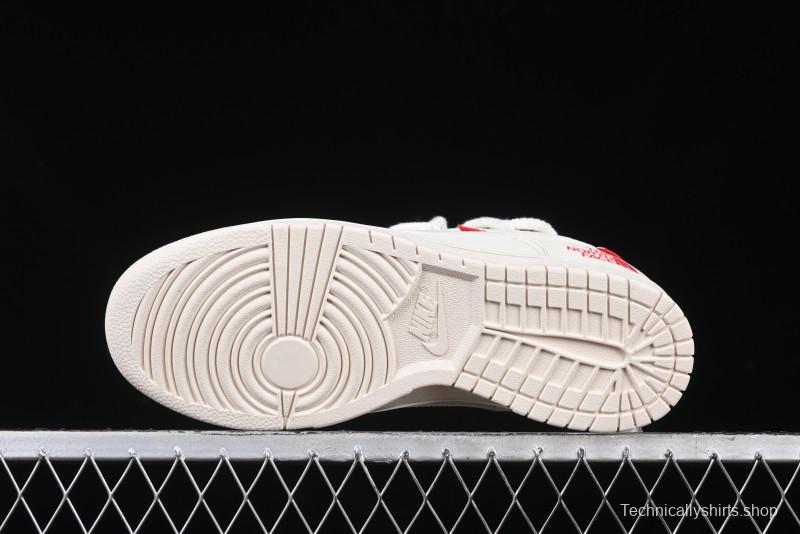 Nike SB Dunk Low x The North Face x Supreme Series - Strap Beige White Hook Anniversary High-End Custom Low-Top Casual Skate Shoes - YX5066-229