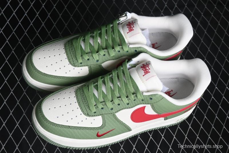 Nike Air Force 1 '07 Low Stussy Collaboration - Snake Green Low-Top Casual Sneakers - KK1988-028
