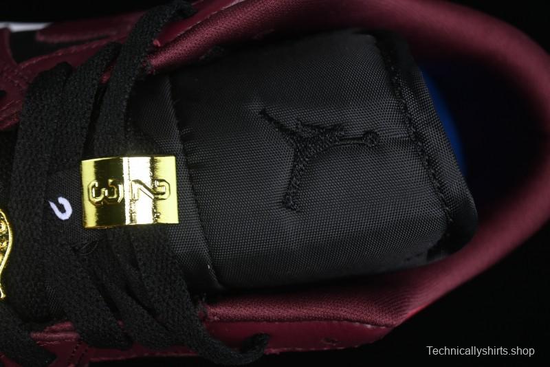 Nike Air Jordan 1 Low AJ1 Black Wine Red Metallic Wings DB6491-600
