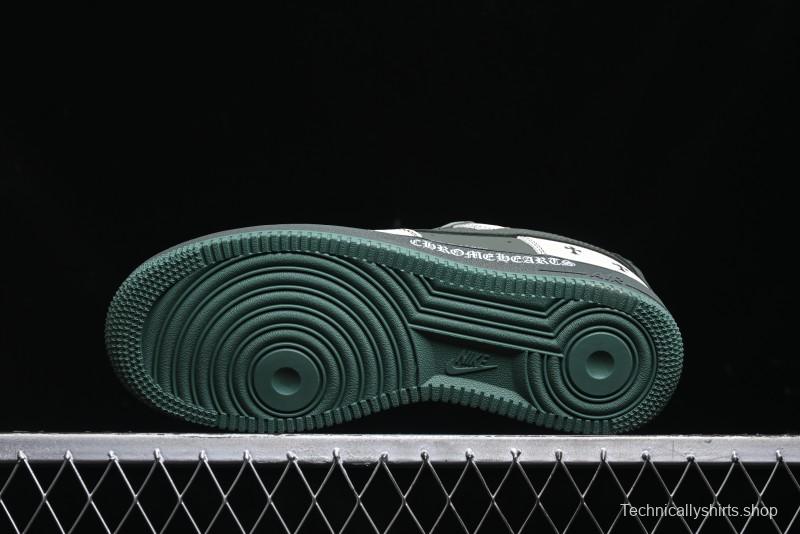 Nike Air Force 1 '07 Low Chrome Hearts Collaboration - Moss Green White Low-Top Casual Sneakers - KK1988-029