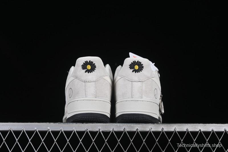 Nike Air Force 1 '07 Low Grey Pig Suede Graffiti Casual Sneakers - DF0188-035