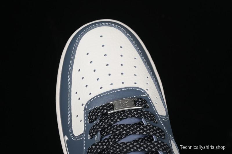 Nike Air Force 1 '07 Low Stussy Collaboration Bright Blue Black Swoosh Low-Top Casual Sneakers - XZ3328-198