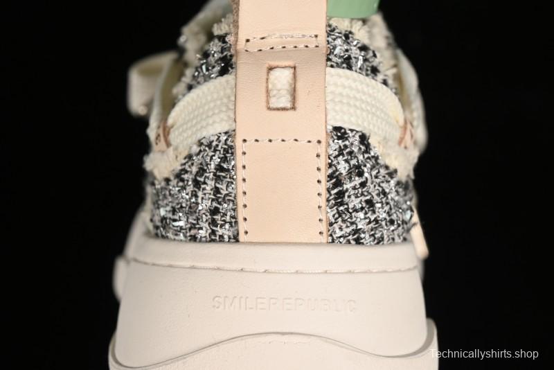 SMILEREPUBLIC SMILE Canvas Sneakers with Cut Wool Fringe and Unique Weaving - G.D4