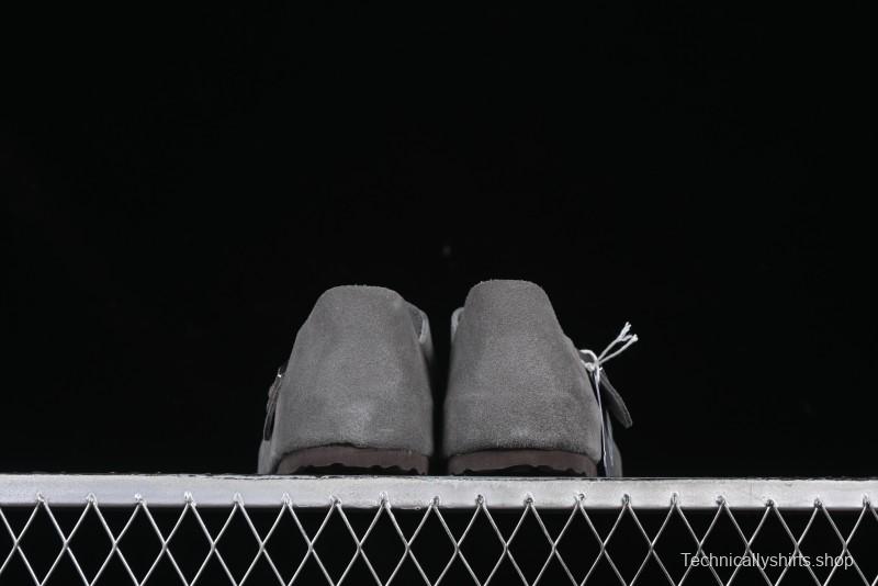 Birkenstock London BS Unisex Slip-On Comfort Shoes with Soft Suede Leather and Lambswool Insole - BS