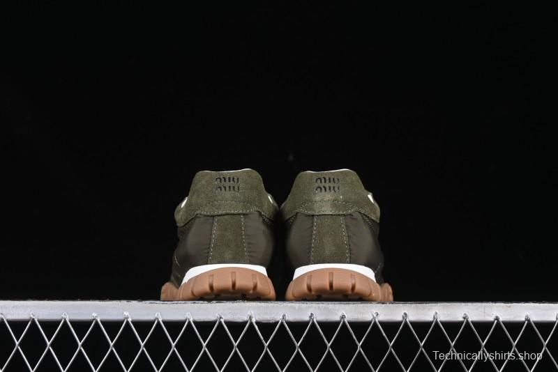 Miu Miu Suede Round Toe Lace-Up Low Top Women's Casual Shoes - 99D4