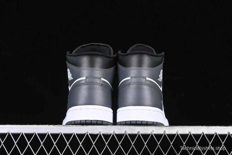 Nike Air Jordan 1 Mid AJ1 White Black Gray Culture Leisure Sneakers - DQ8426-001