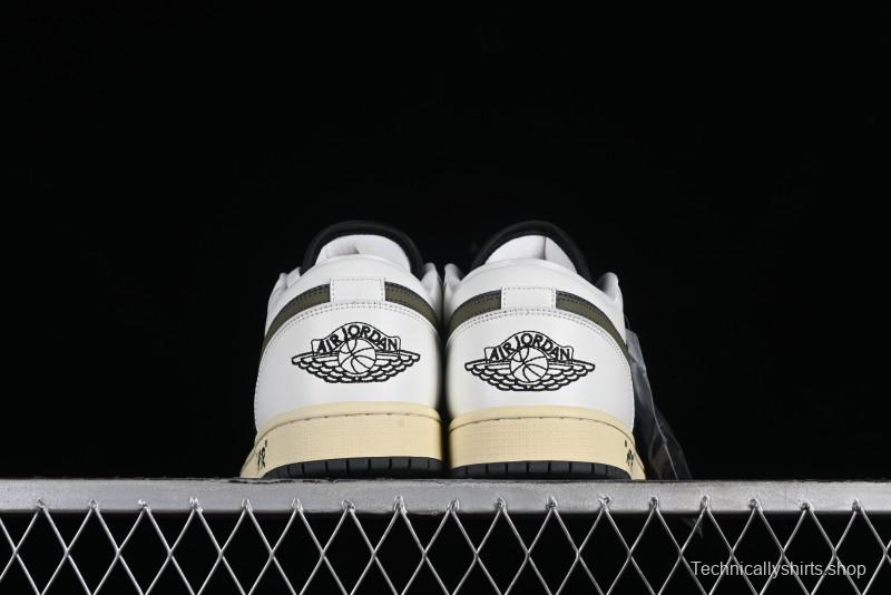 Nike Air Jordan 1 Low AJ1 Custom Black Green Low-Top Culture Casual Sneakers - DC0774-001