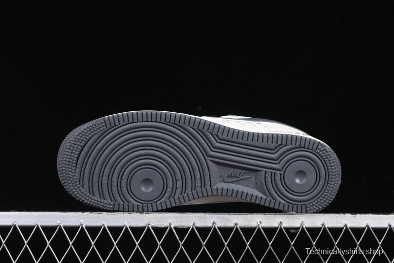 Nike Air Force 1 '07 Low Stussy Collaboration - Grey English Patchwork Low-Top Casual Sneakers - XZ3328-536