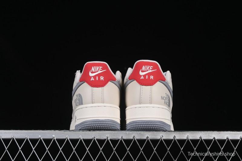Nike Air Force 1 '07 Low The North Face Collaboration Patchwork Pigskin Red Tail Casual Sneakers - XZ6188-649