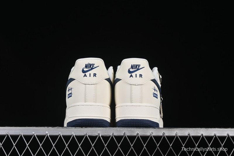 Nike Air Force 1 '07 Low Stussy Supreme Collaboration Checkerboard Beige Low-Top Casual Sneakers - DF0188-037