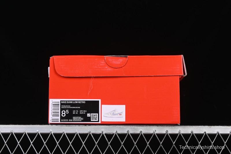 Nike SB Dunk Low Supreme Collaboration Grey Swoosh Double Mini Swoosh Anniversary Custom Low-Top Casual Sneakers - XX2025-688