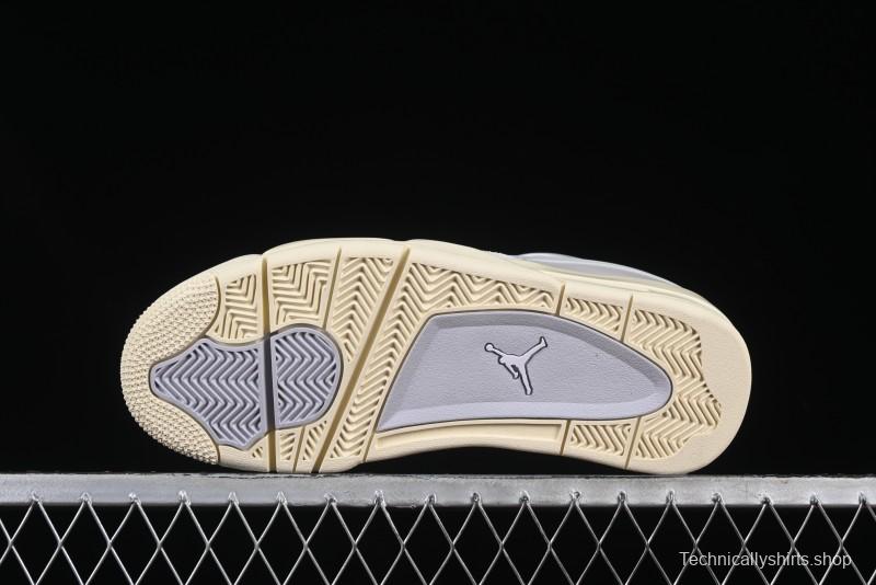 Nike Air Jordan 4 Remastered Sneakers with Textile Mesh Leather and Suede Upper - FQ7940-001